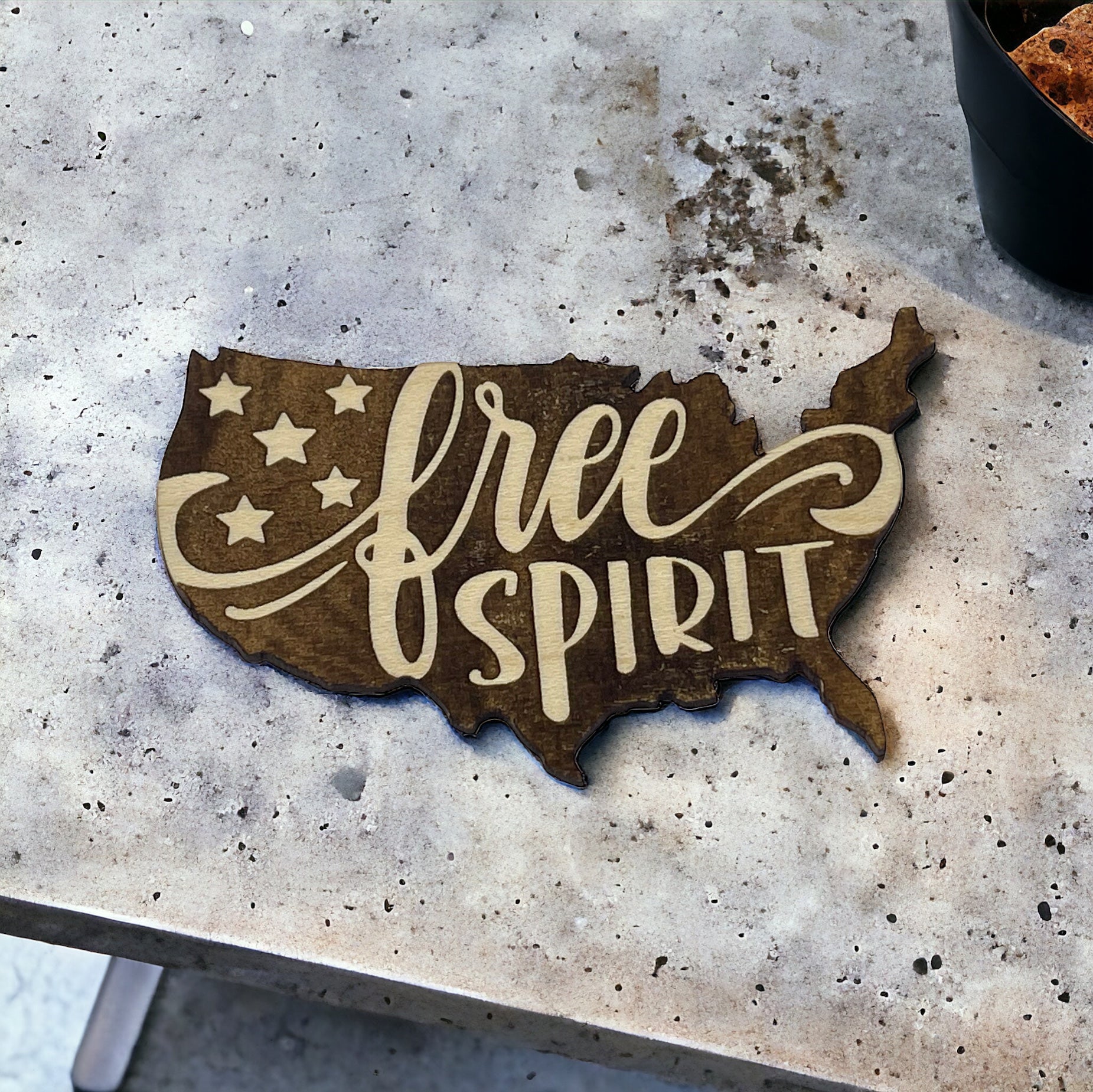 USA Free Spirit Flag Magnets for Home Work School Office, Patriotic Decor Gifts, United States Paintable Magnet, US Freedom Patriot Wood Decoration