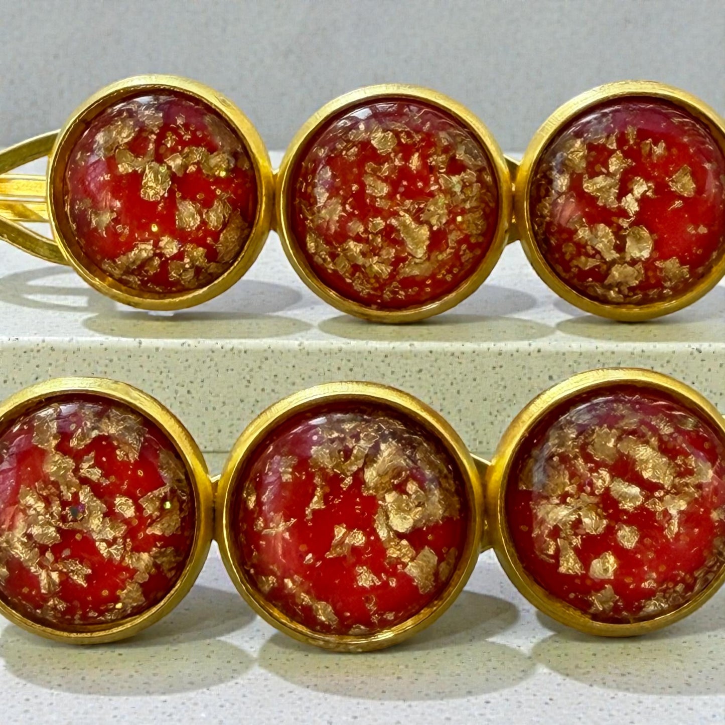 Red & Gold Glitter Hair Pins – Gold Bobby Pin Set for Women & Teens