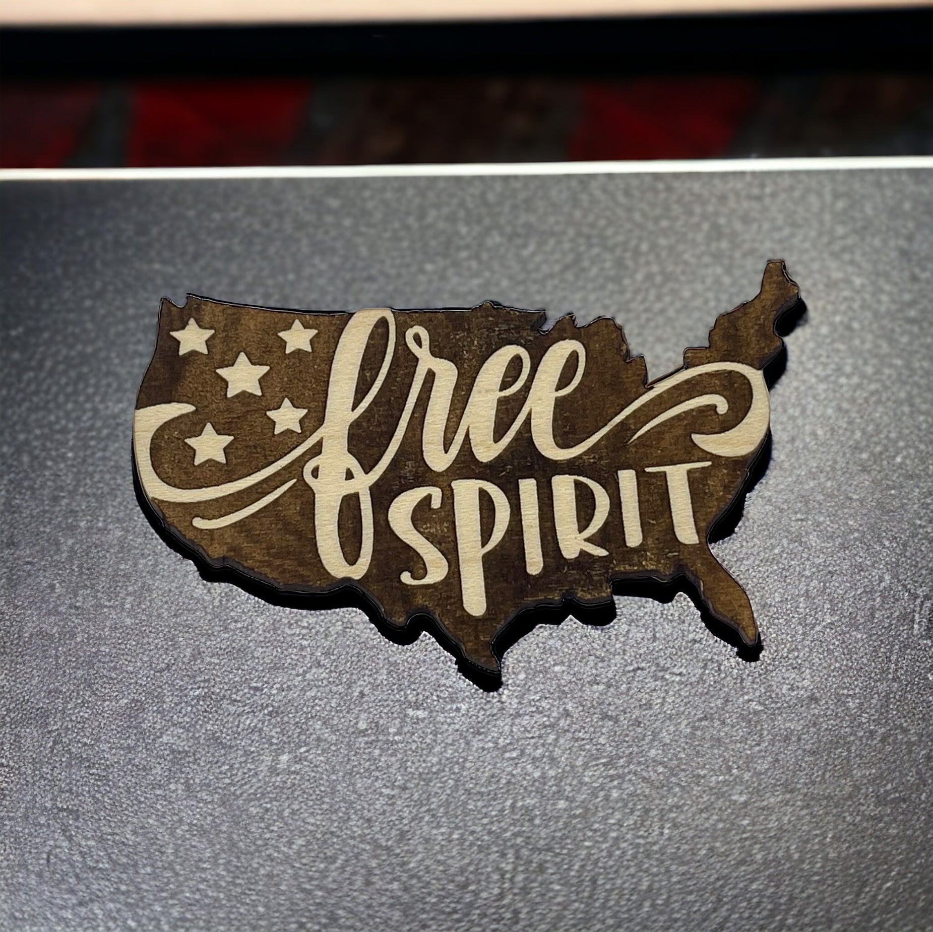 USA Free Spirit Flag Magnets for Home Work School Office, Patriotic Decor Gifts, United States Paintable Magnet, US Freedom Patriot Wood Decoration