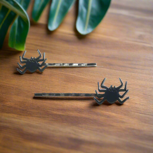 Spooky Black Spider Halloween Hair Pins