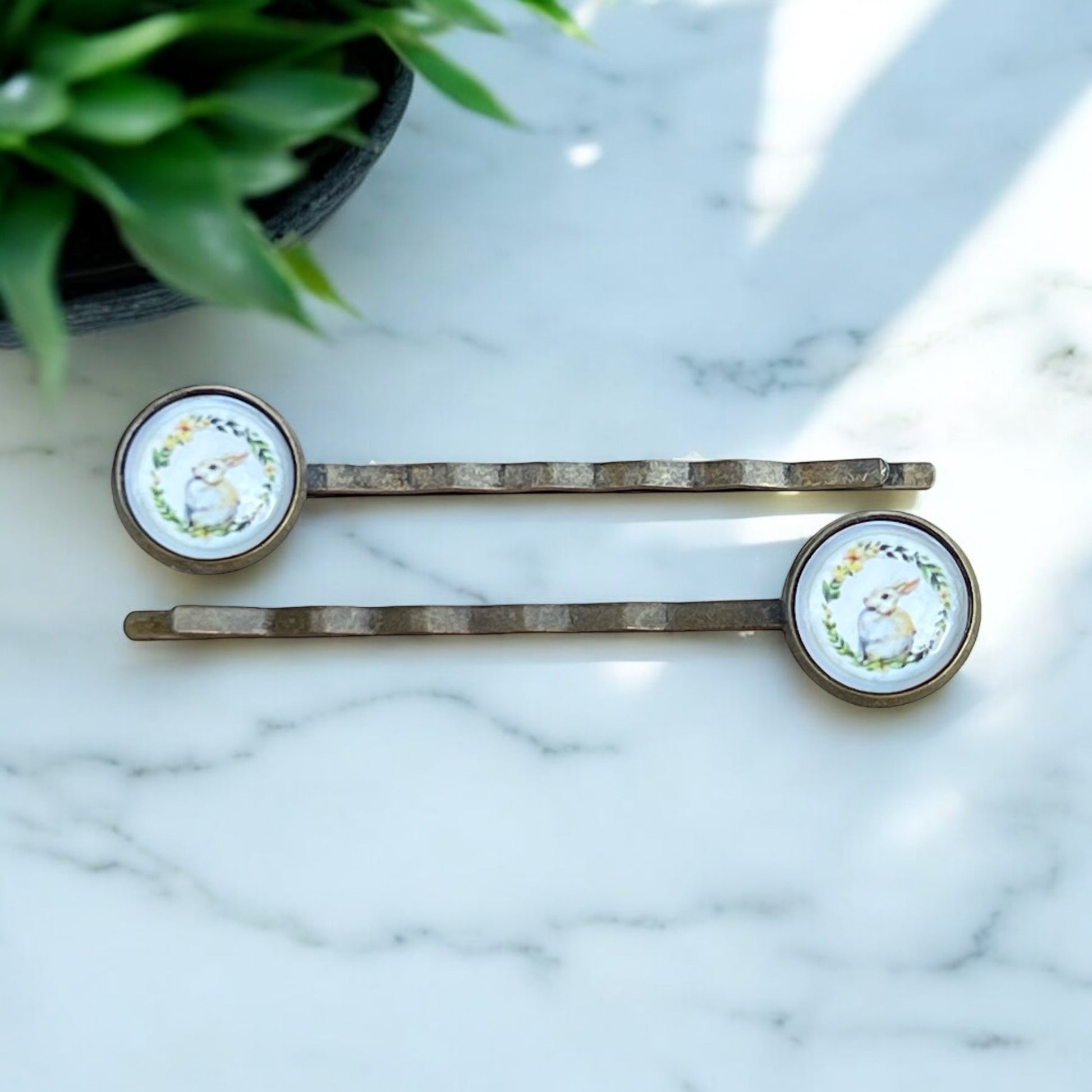 Easter Bunny Hair Pins – Set of 2 Boho Spring Clips