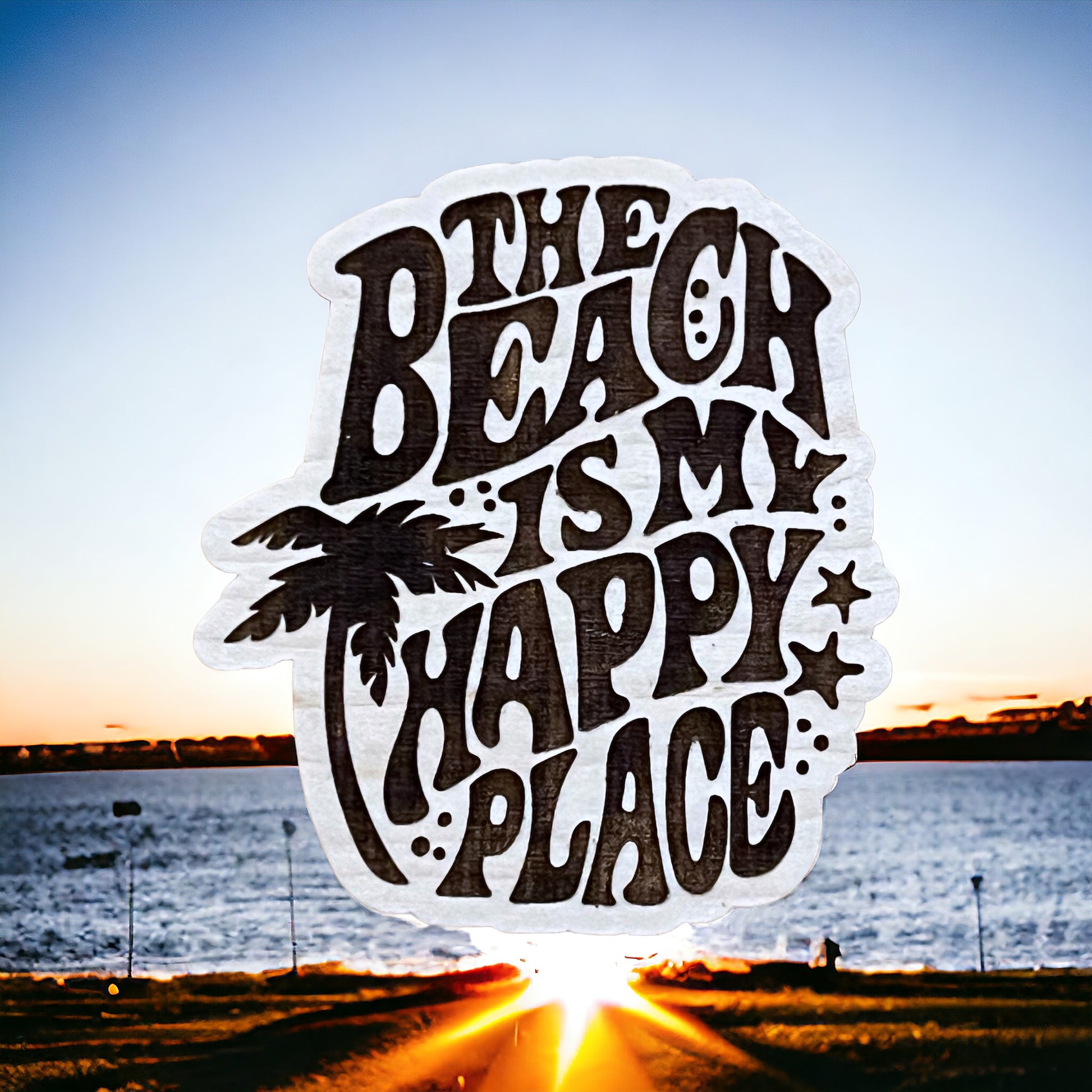 Beach Is My Happy Place Magnet – Coastal Wood Decor Gift