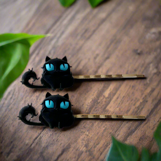 Halloween Black Spooky Cat Hair Pins