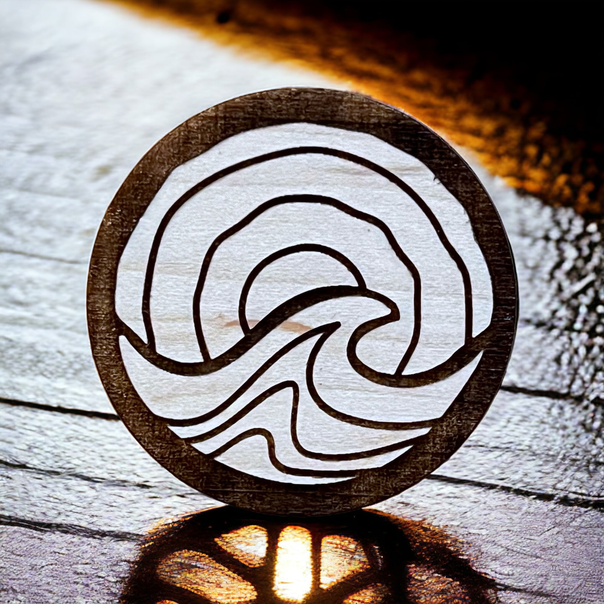 Minimalist Wave Magnet – Modern Coastal Wooden Decor for Beach Lovers