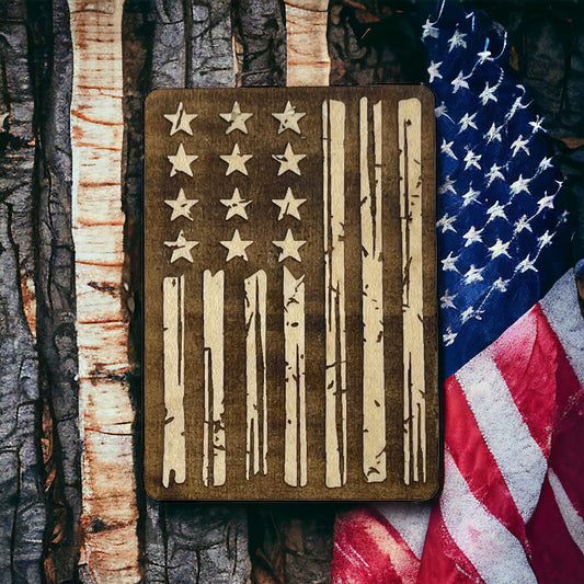 Vertical Rustic Flag Magnet – Patriotic Wood Decor Gift