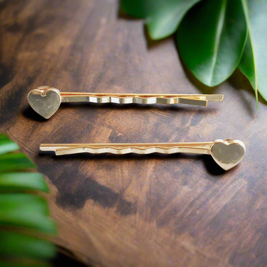 Alfileres de pelo de corazón de oro, alfileres de pelo de corazón, clips de pelo de oro, alfileres de pelo de San Valentín, clip de pelo de mujer, alfileres de corazón Bobby, barrettes de mujer