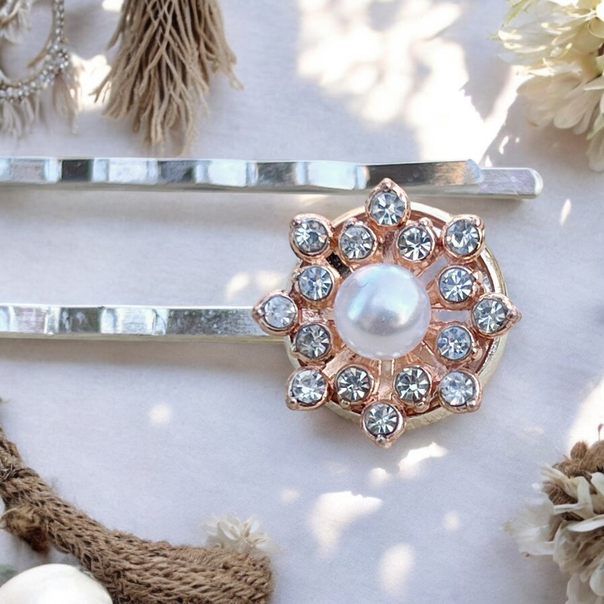 Silver Pearl Hair Pins – Handmade Bridal Hair Accessories Set of 2