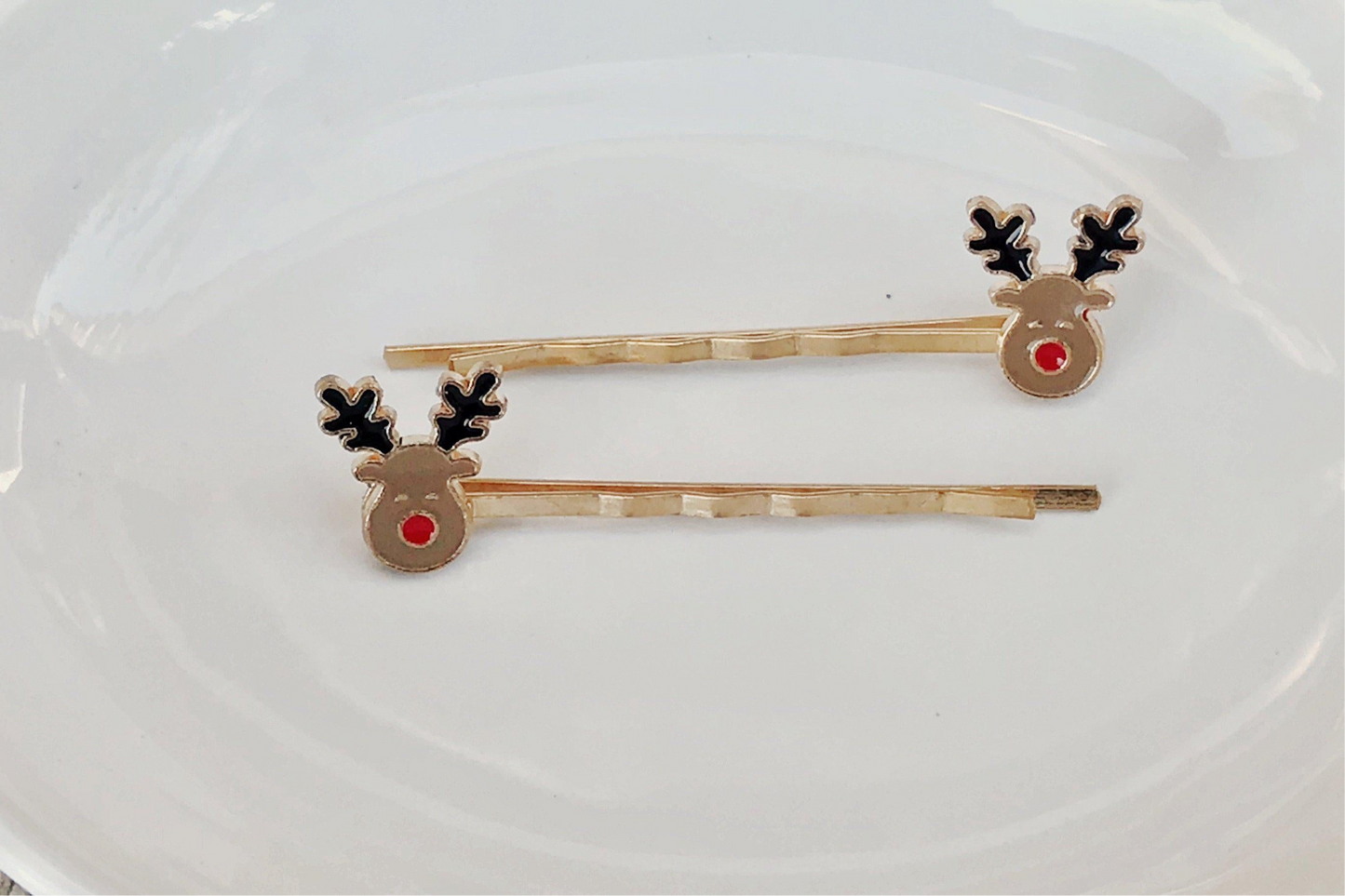 Reindeer Hair Pins - Winter Holiday Christmas Bobby Pins