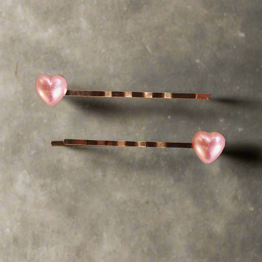 Pines de pelo de corazón rosa, Bobby Pin del día de San Valentín, pasador de pelo de mujer, pasador de pelo lindo, pasador de pelo decorativo, pasadores de Bobby de corazón de perla, pasadores de pelo de niñas