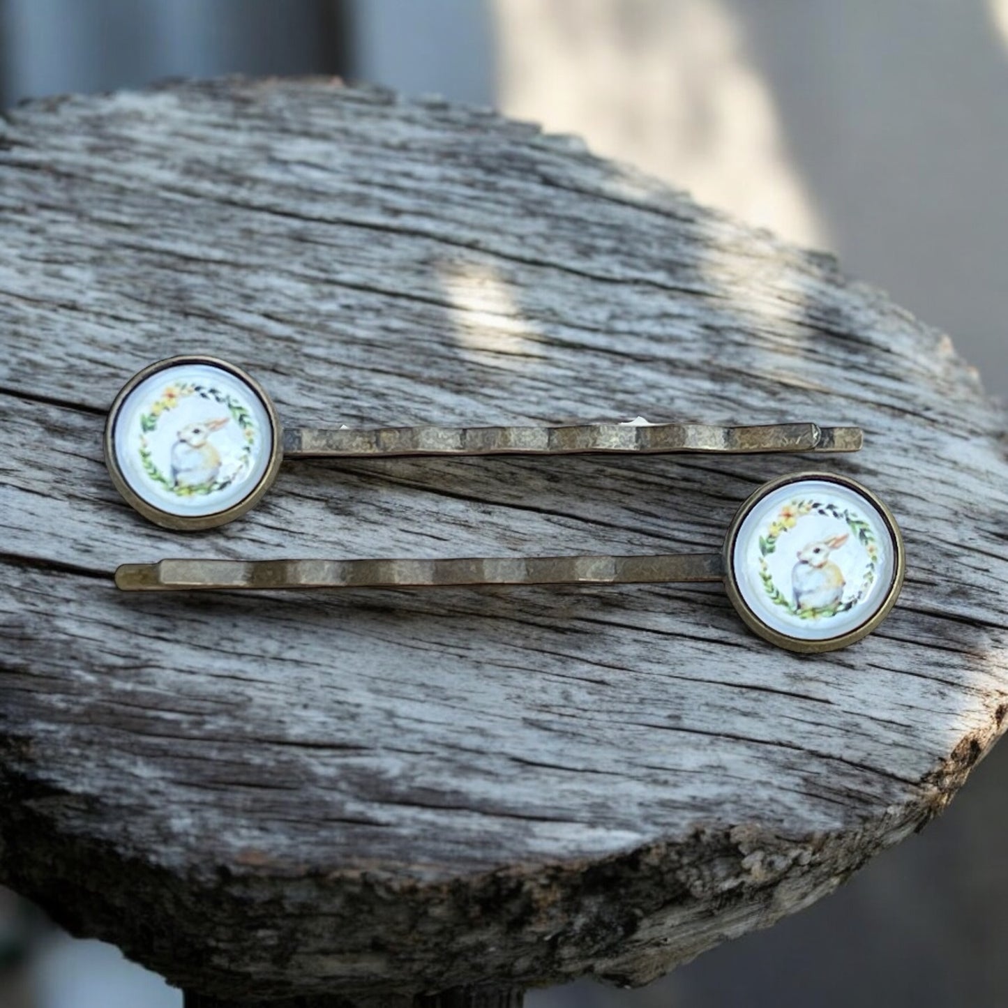 Easter Bunny Hair Pins – Set of 2 Boho Spring Clips