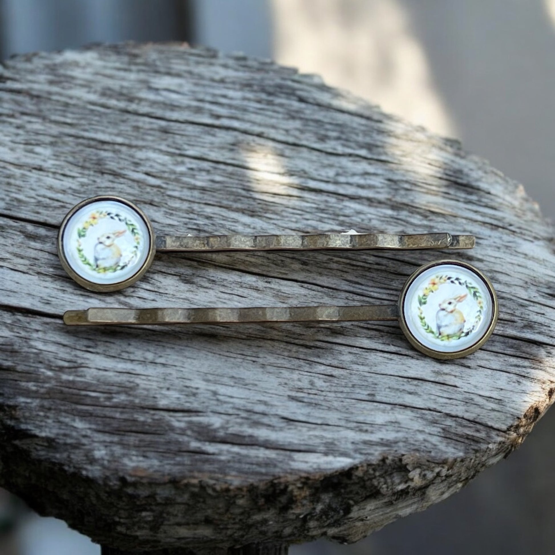 Easter Bunny Hair Pins – Set of 2 Boho Spring Clips