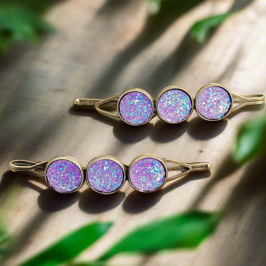 Purple Druzy Hair Pins: Chic Accessories for Unique Hairstyles