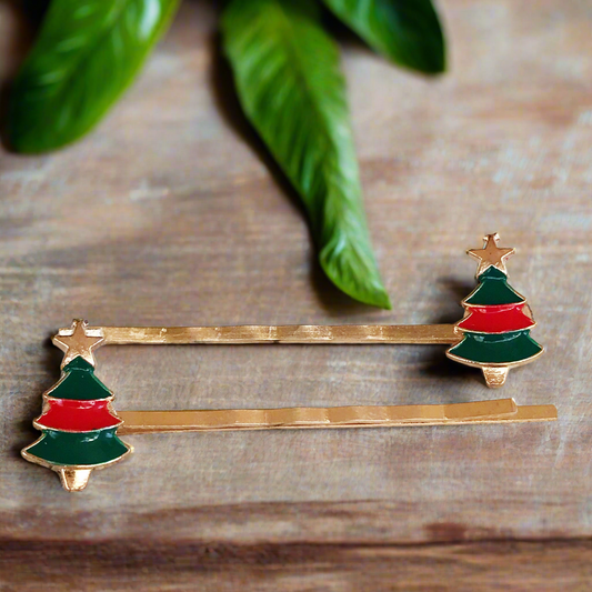 Christmas Tree Holiday Bobby Pins