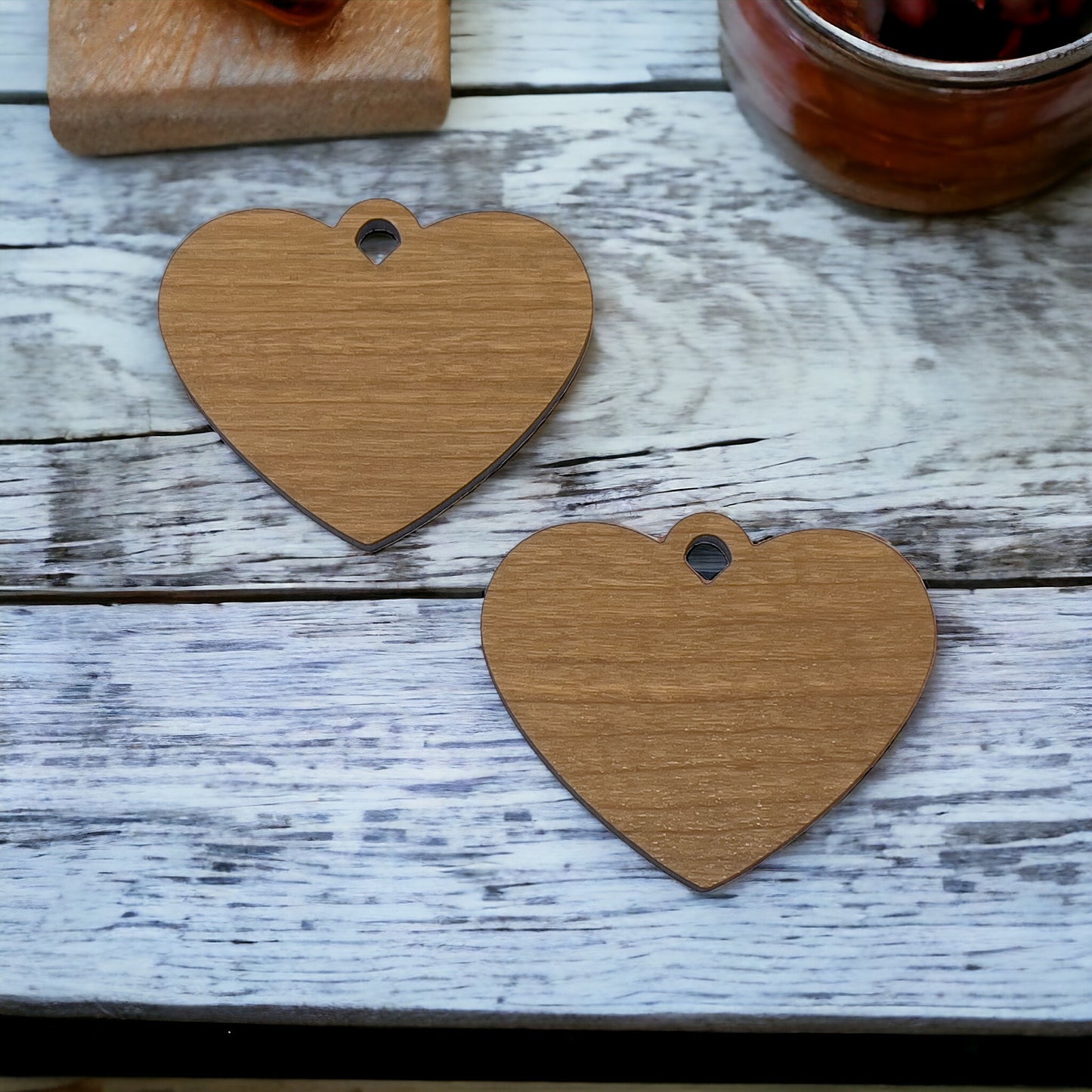 Animal Print Heart Wood Earring Blanks - Laser Cut Wholesale Findings for Bulk Earring Parts | Finished Cheetah Dangle Earrings