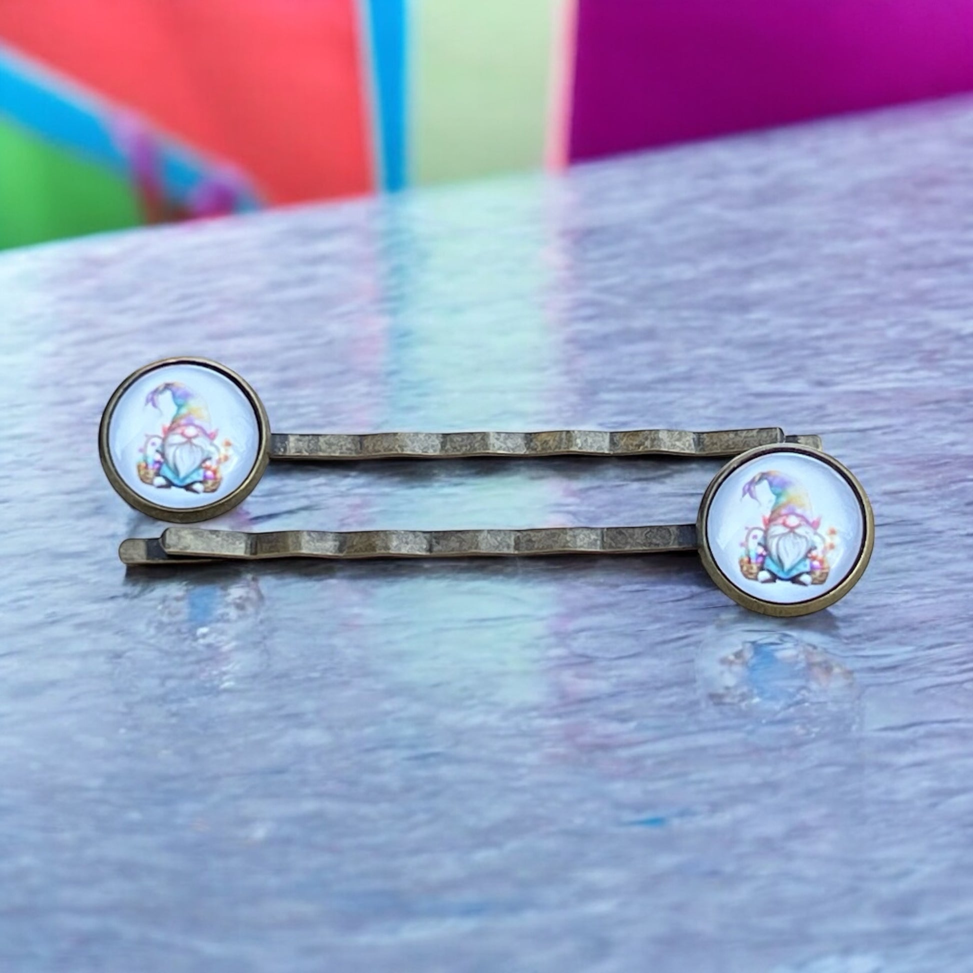 Easter Bunny Gnome Hair Pins – Set of 2 Spring Hair Clips