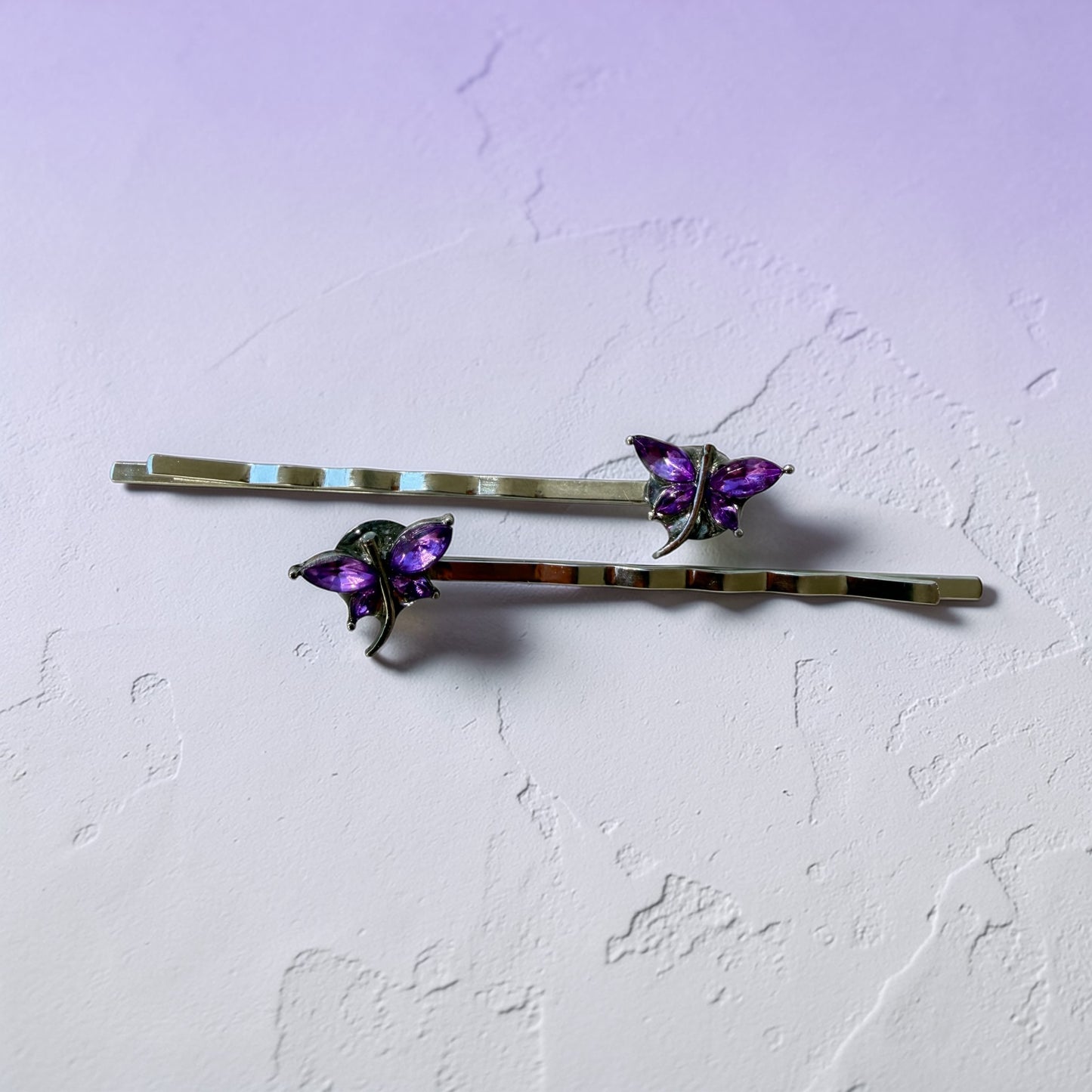 Purple Dragonfly Hair Pins – Rhinestone Bobby Pins Be Grace Be Love