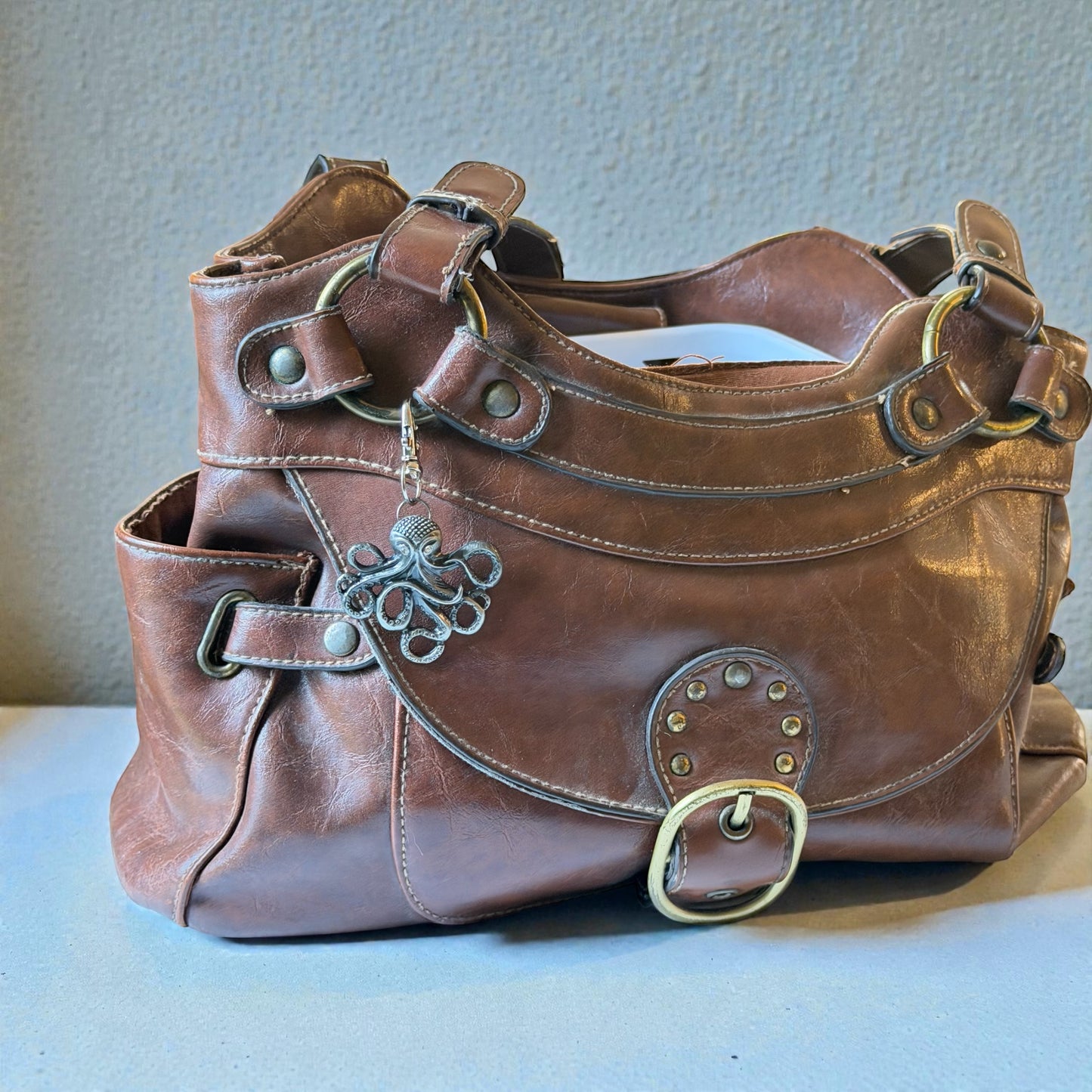 Silver Octopus Purse Charm – Coastal Nautical Bag Accessory