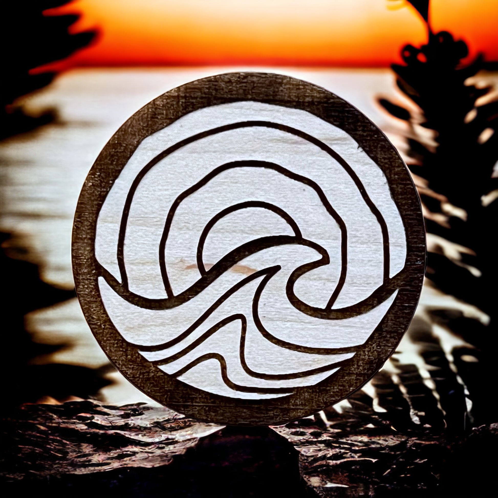 Minimalist Wave Magnet – Modern Coastal Wooden Decor for Beach Lovers