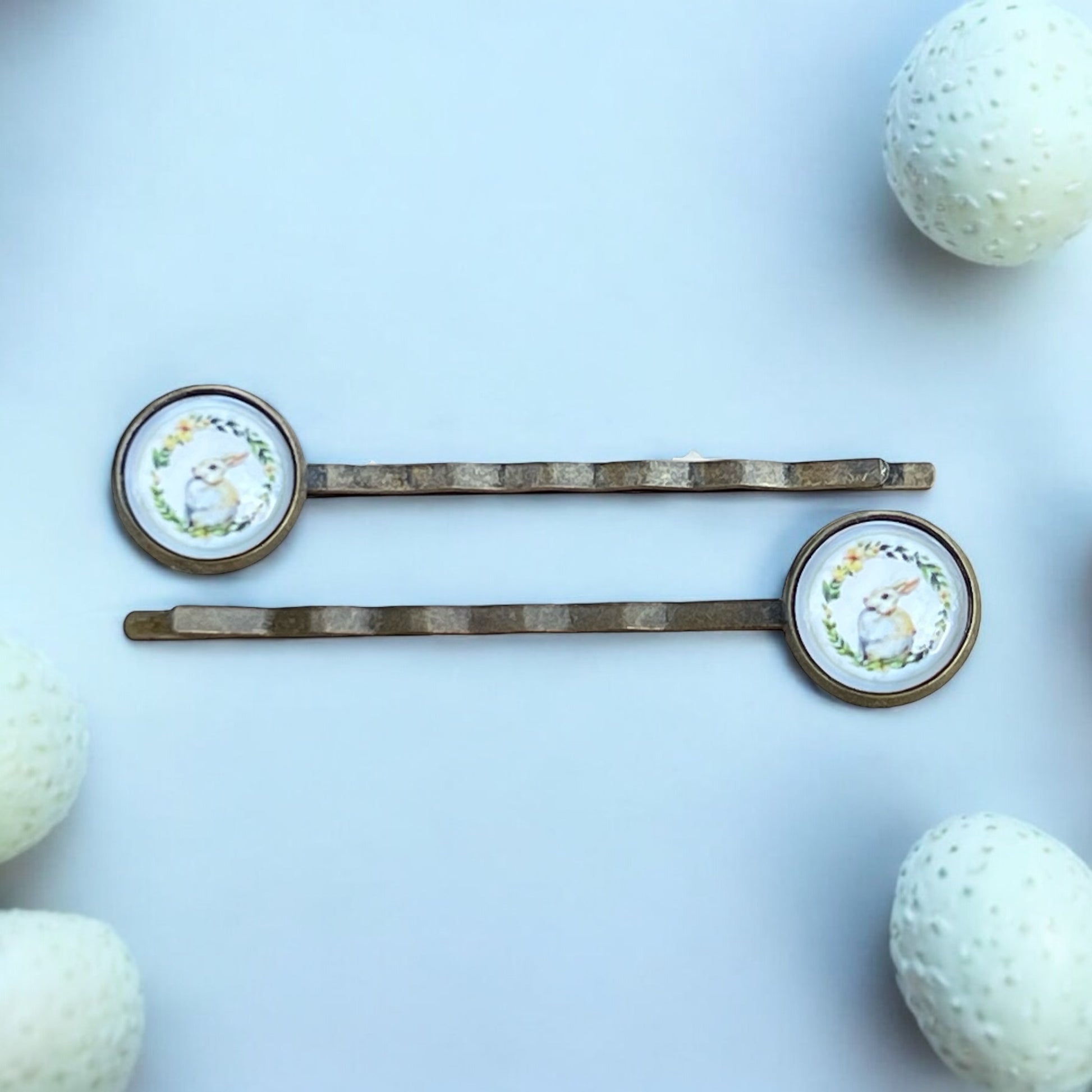 Easter Bunny Hair Pins – Set of 2 Boho Spring Clips