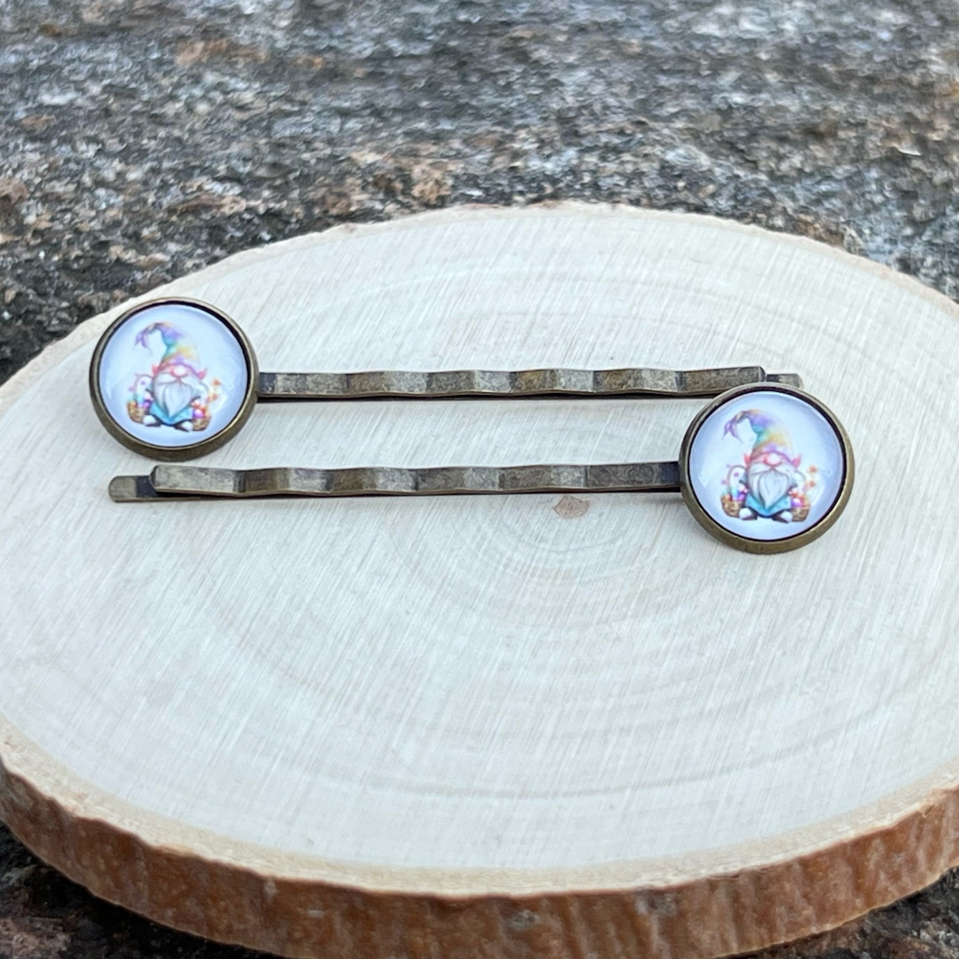 Easter Bunny Gnome Hair Pins – Set of 2 Spring Hair Clips