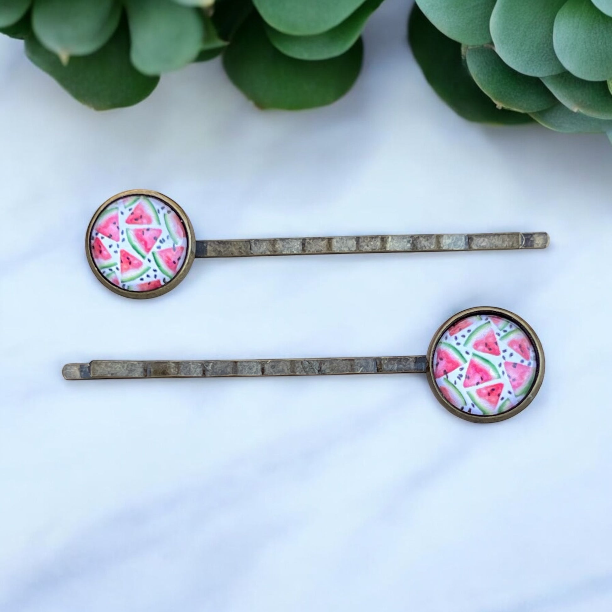 Watermelon Hair Pins – Set of 2 Fun Summer Accessories