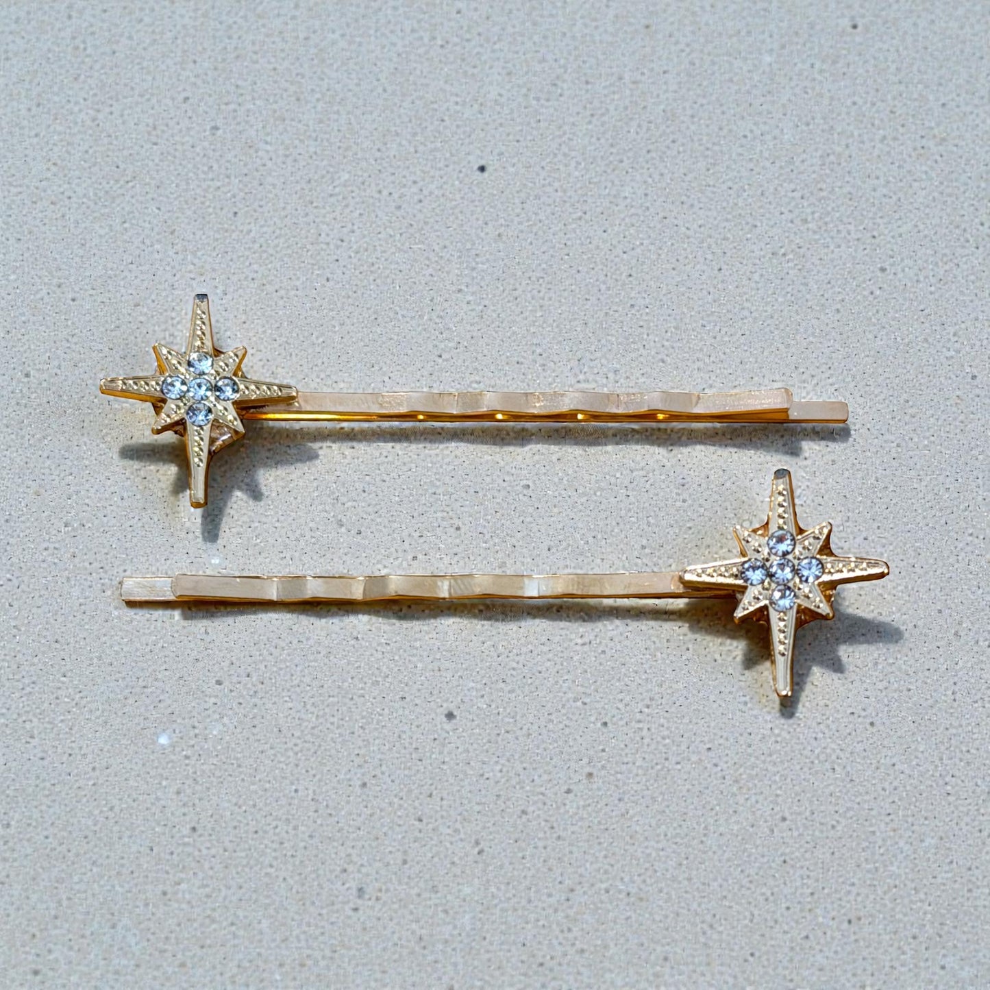 North Star Rhinestone Hair Pins – Gold Celestial Vintage Hair Clips
