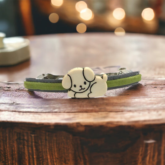 Green Hair Clip with Dog Embellishment - Cute & Playful Hair Accessory