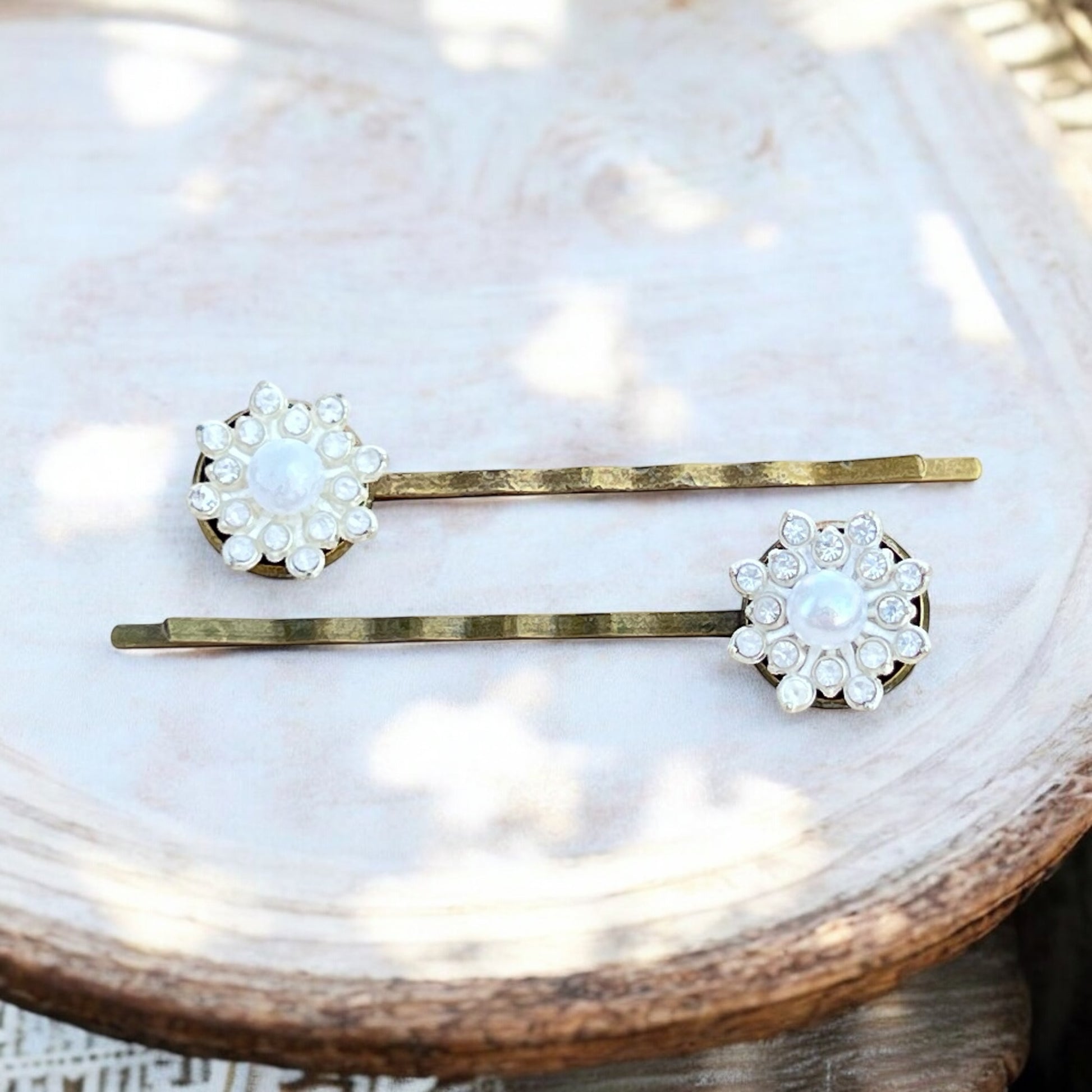 Antique Bronze Hair Pins – Set of 2 Handmade Vintage Bridal Accessories