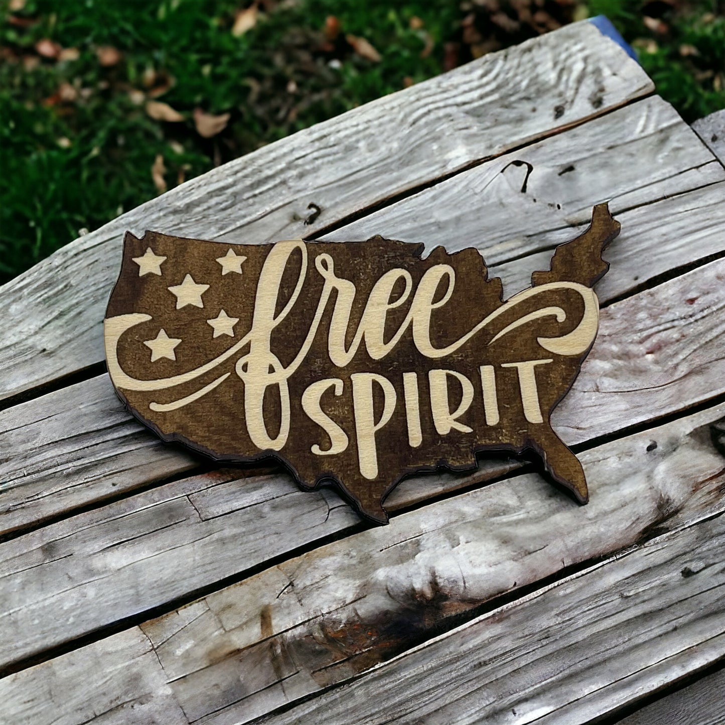 USA Free Spirit Flag Magnets for Home Work School Office, Patriotic Decor Gifts, United States Paintable Magnet, US Freedom Patriot Wood Decoration