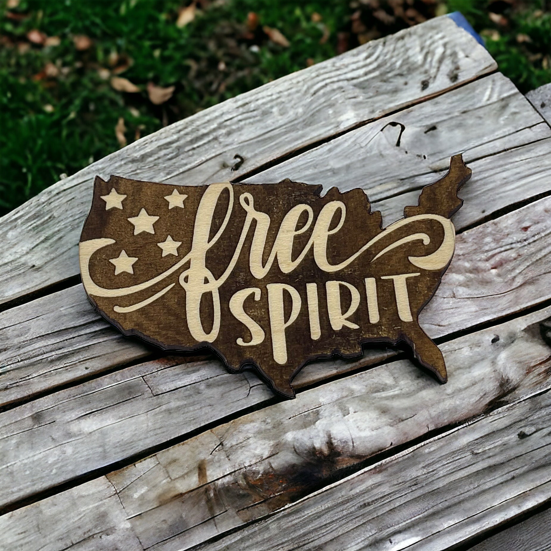 USA Free Spirit Flag Magnets for Home Work School Office, Patriotic Decor Gifts, United States Paintable Magnet, US Freedom Patriot Wood Decoration