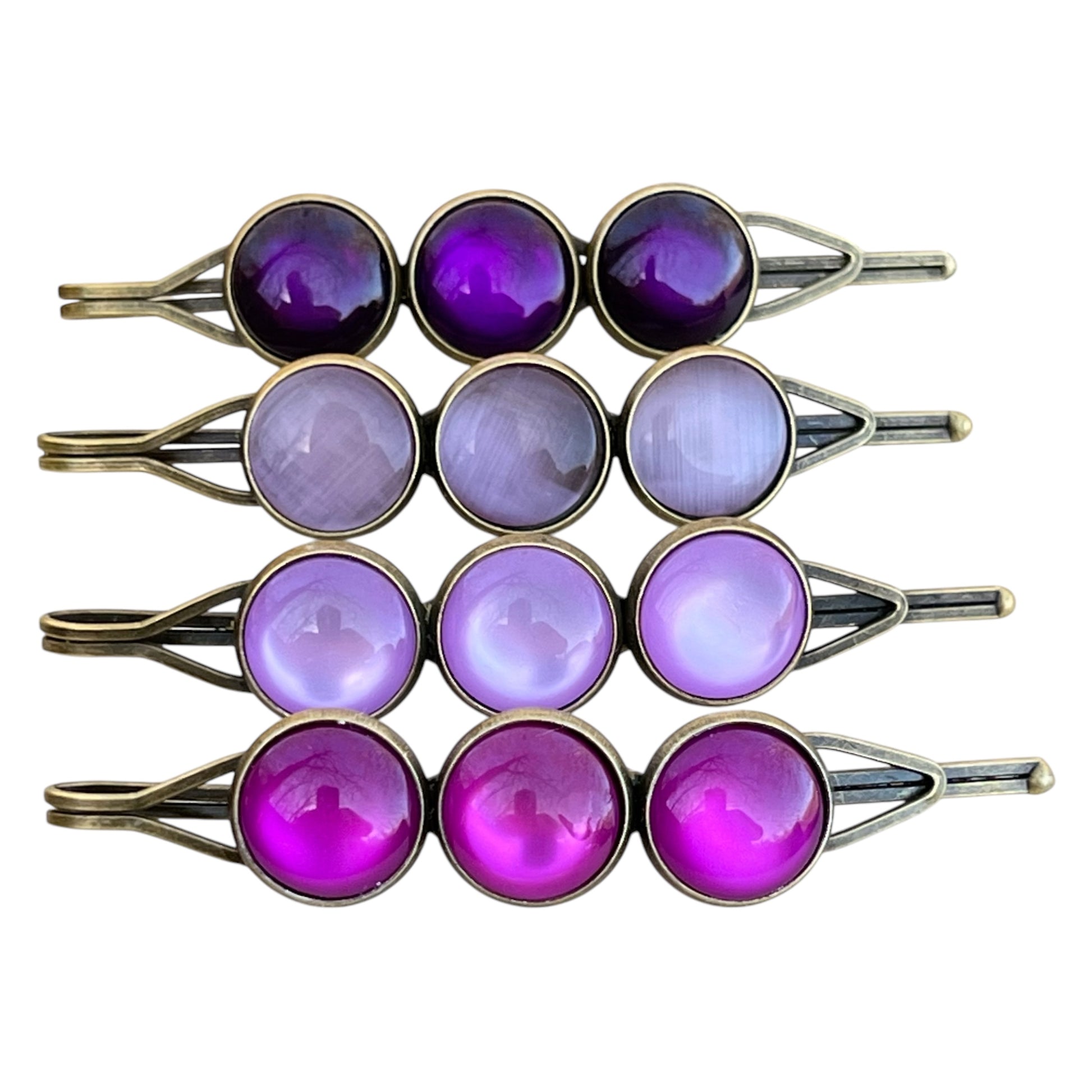 Purple Ombre Hair Pins – Set of 4 Boho Gradient Accessories