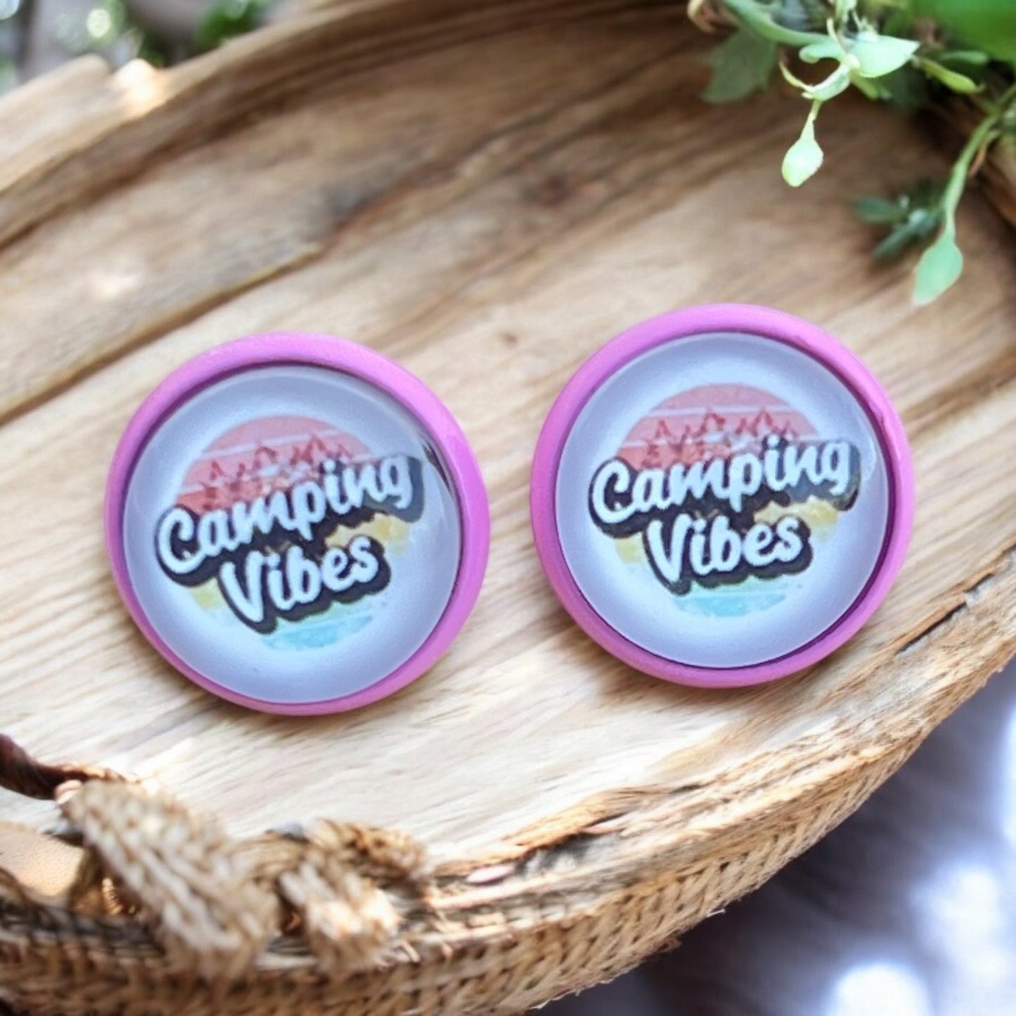 Camping Vibes Stud Earrings – Handmade Outdoorsy Jewelry