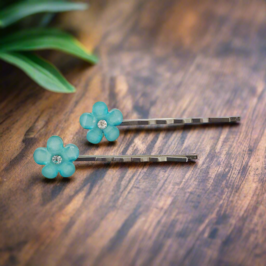 Flower Hair Pins - Boho Chic Floral Bobby Pin Set of 2