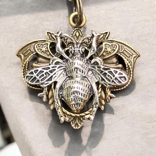 Gothic Bee Purse Keychain Charm - Steampunk Accessory