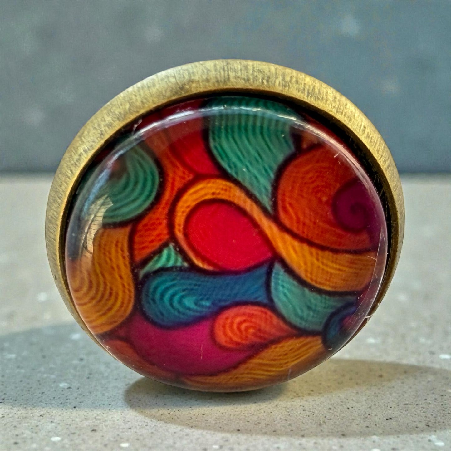 Colorful Abstract Stud Earrings – Boho Rainbow Dome Jewelry for Her