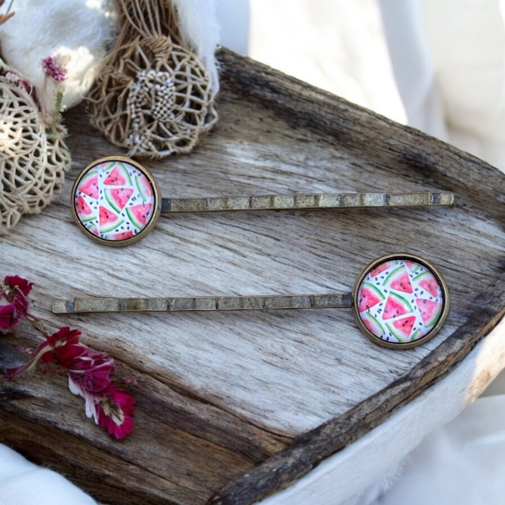 Watermelon Hair Pins – Set of 2 Fun Summer Accessories