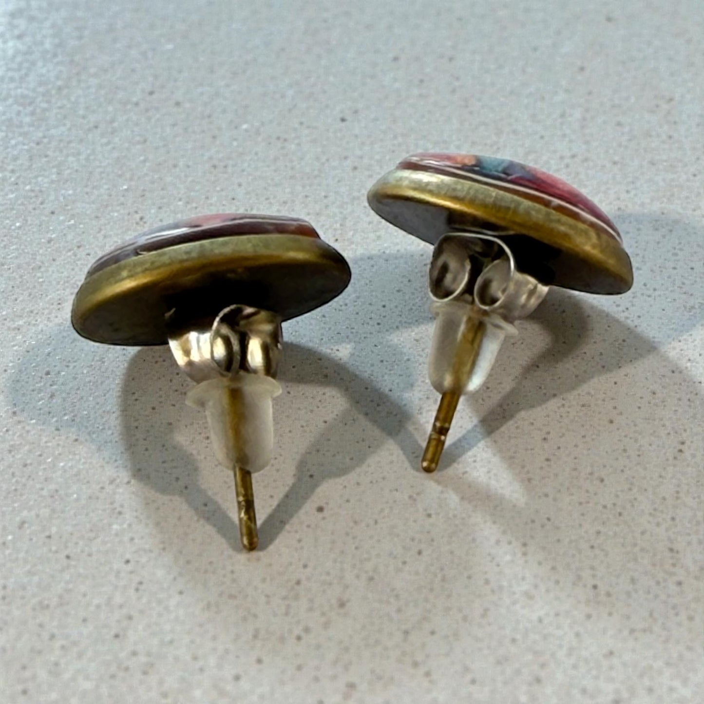 Colorful Abstract Stud Earrings – Boho Rainbow Dome Jewelry for Her