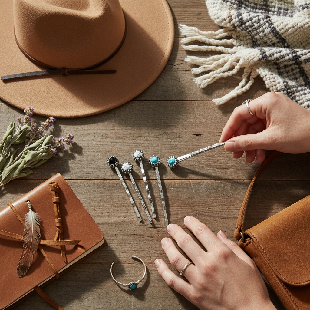 Turquoise Hair Pins Set of 6 – Western Cowgirl Bobby Pins