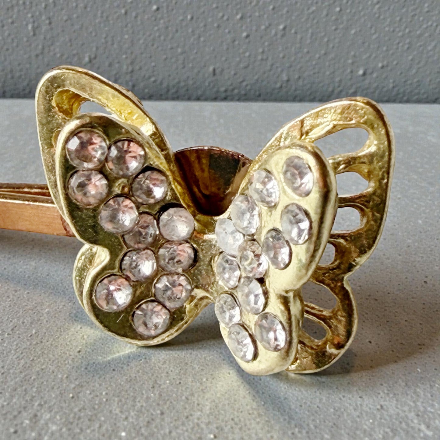Gold Butterfly Hair Pins – Sparkly Rhinestone Wedding Clips for Women