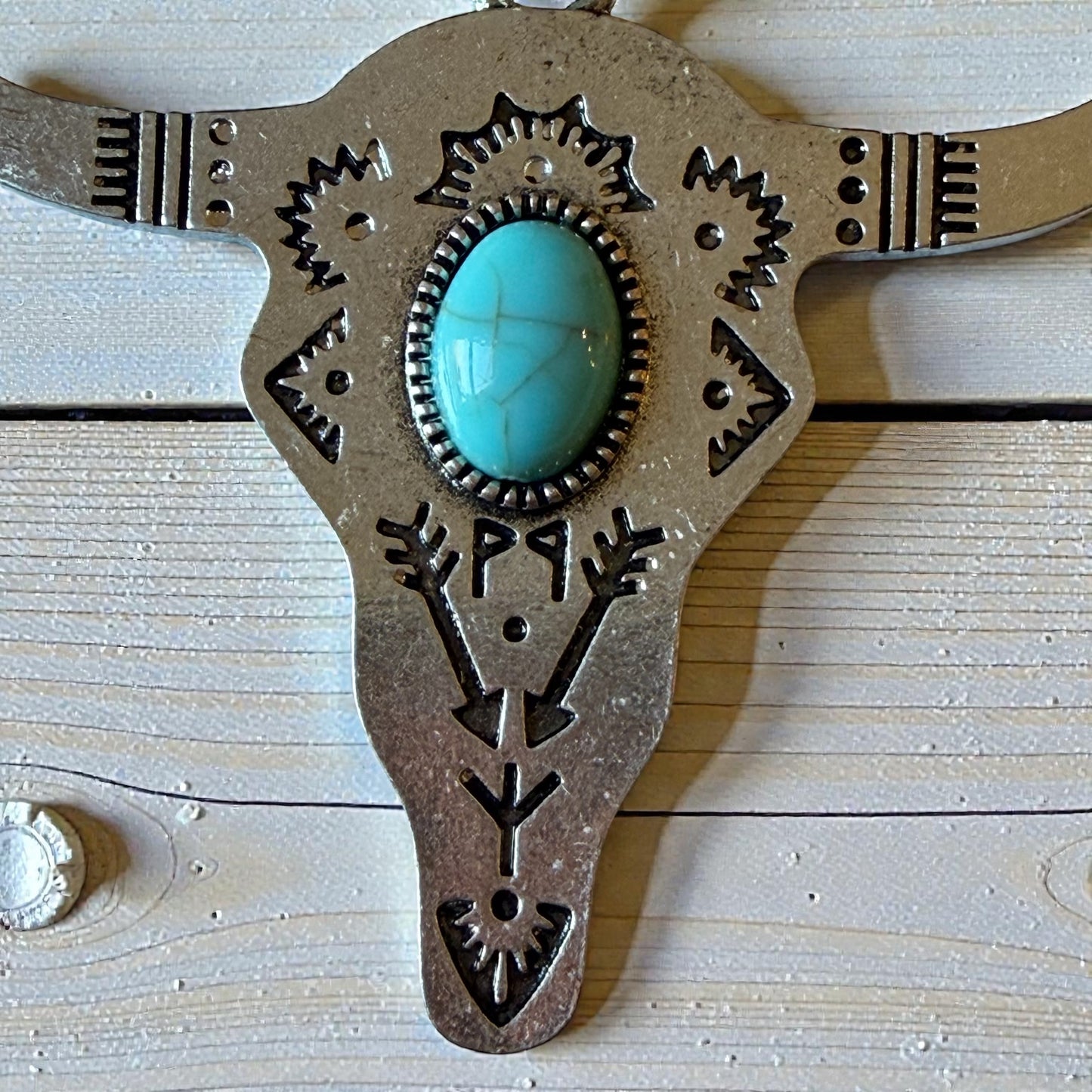 Turquoise Longhorn Purse Charm – Western Boho Bag Accessory