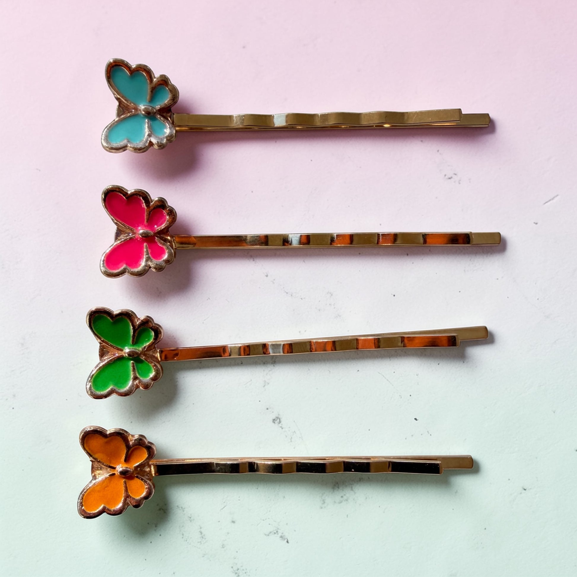 Colorful Butterfly Hair Pin Set – Handmade Gold Bobby Pins for Women Be Grace Be Love Boutique