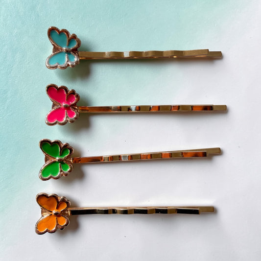 Colorful Butterfly Hair Pin Set – Handmade Gold Bobby Pins for Women Be Grace Be Love Boutique