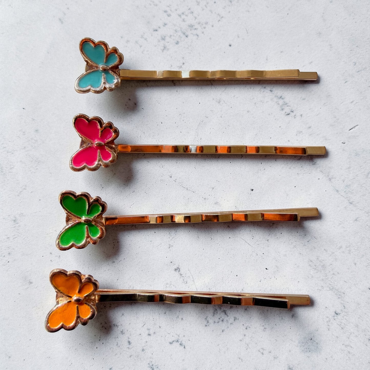 Colorful Butterfly Hair Pin Set – Handmade Gold Bobby Pins for Women Be Grace Be Love Boutique