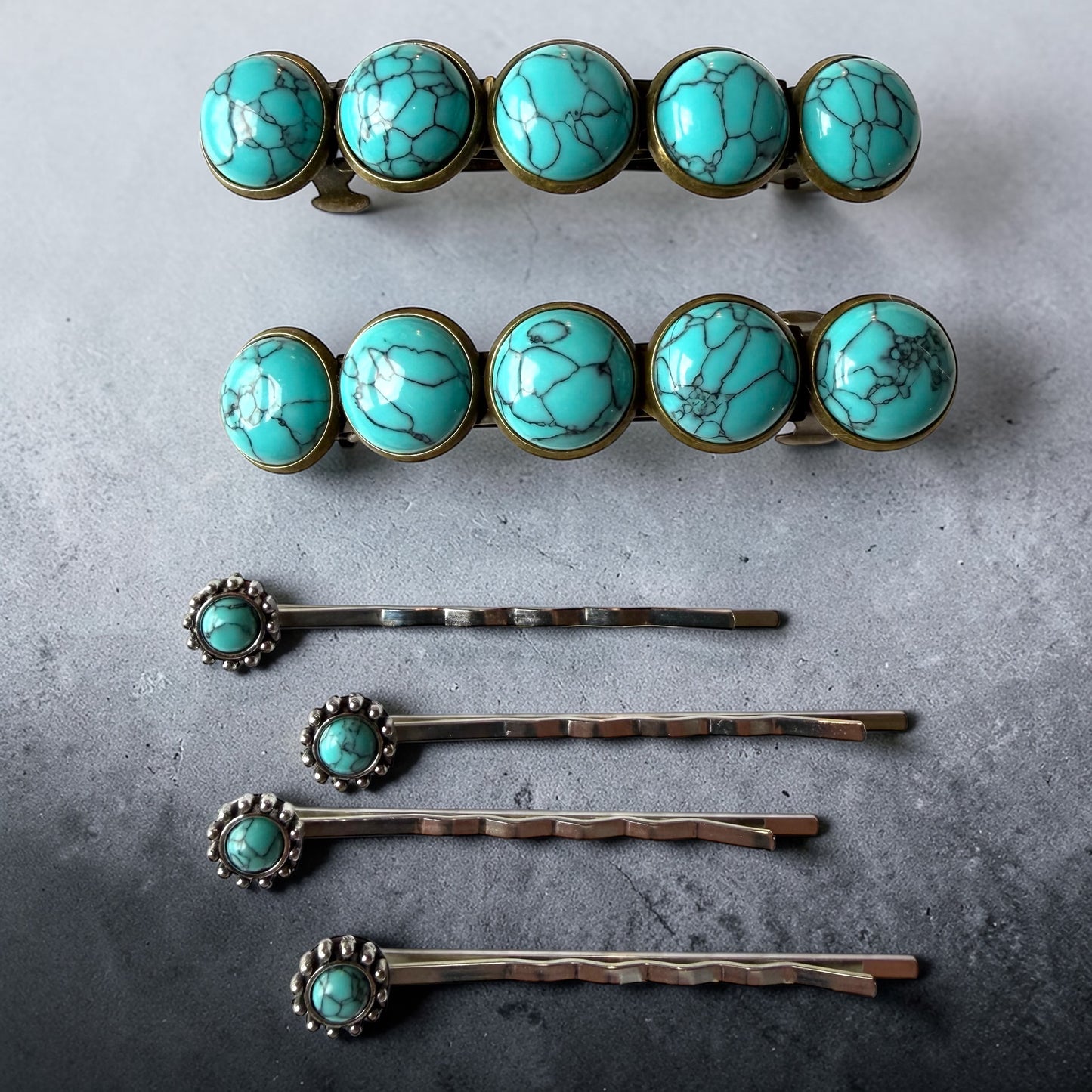 Western Hair Bestsellers Set – Turquoise Hair Pins & Barrettes