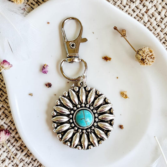 Turquoise Medallion Purse Charm – Western Bag Accessory