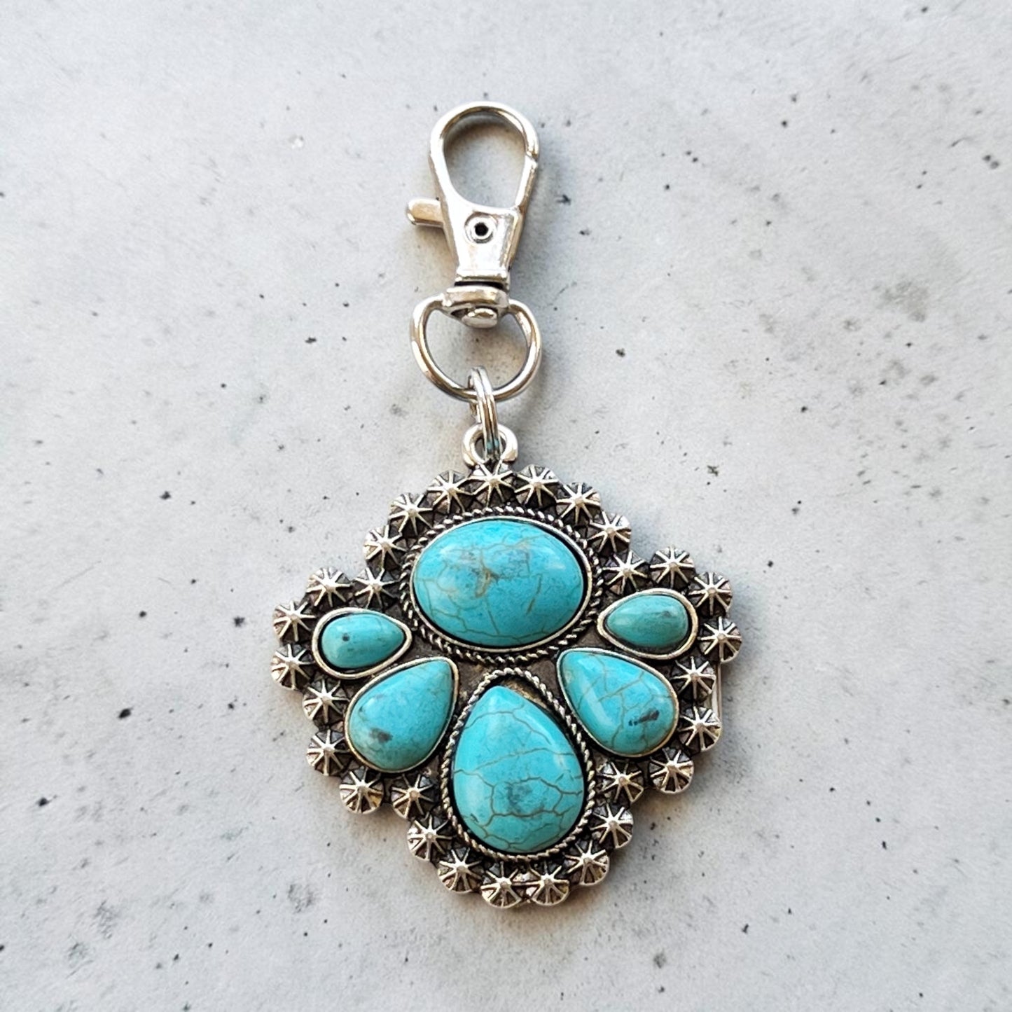 Turquoise Cluster Purse Charm – Western Southwest Bag Accent