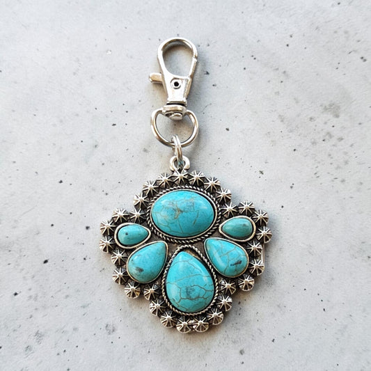 Turquoise Cluster Purse Charm – Western Southwest Bag Accent