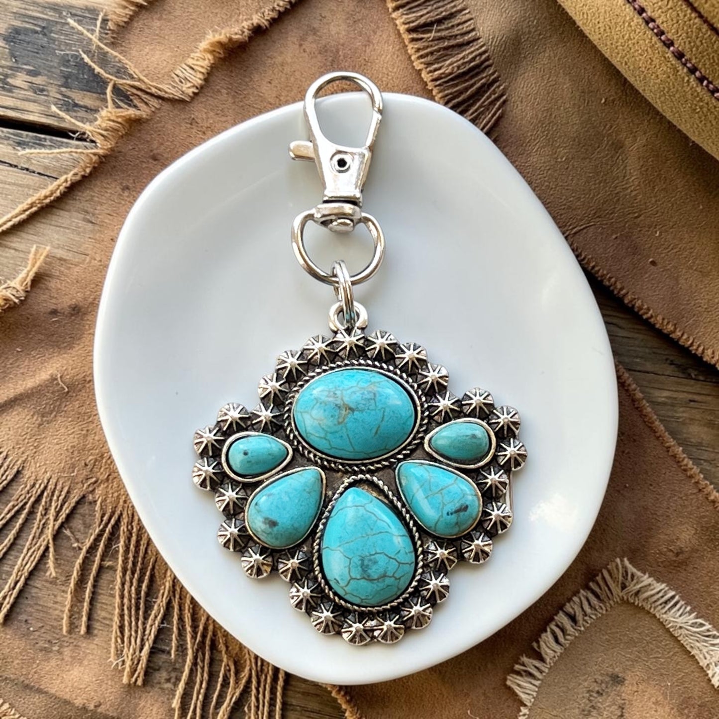 Turquoise Cluster Purse Charm – Western Southwest Bag Accent