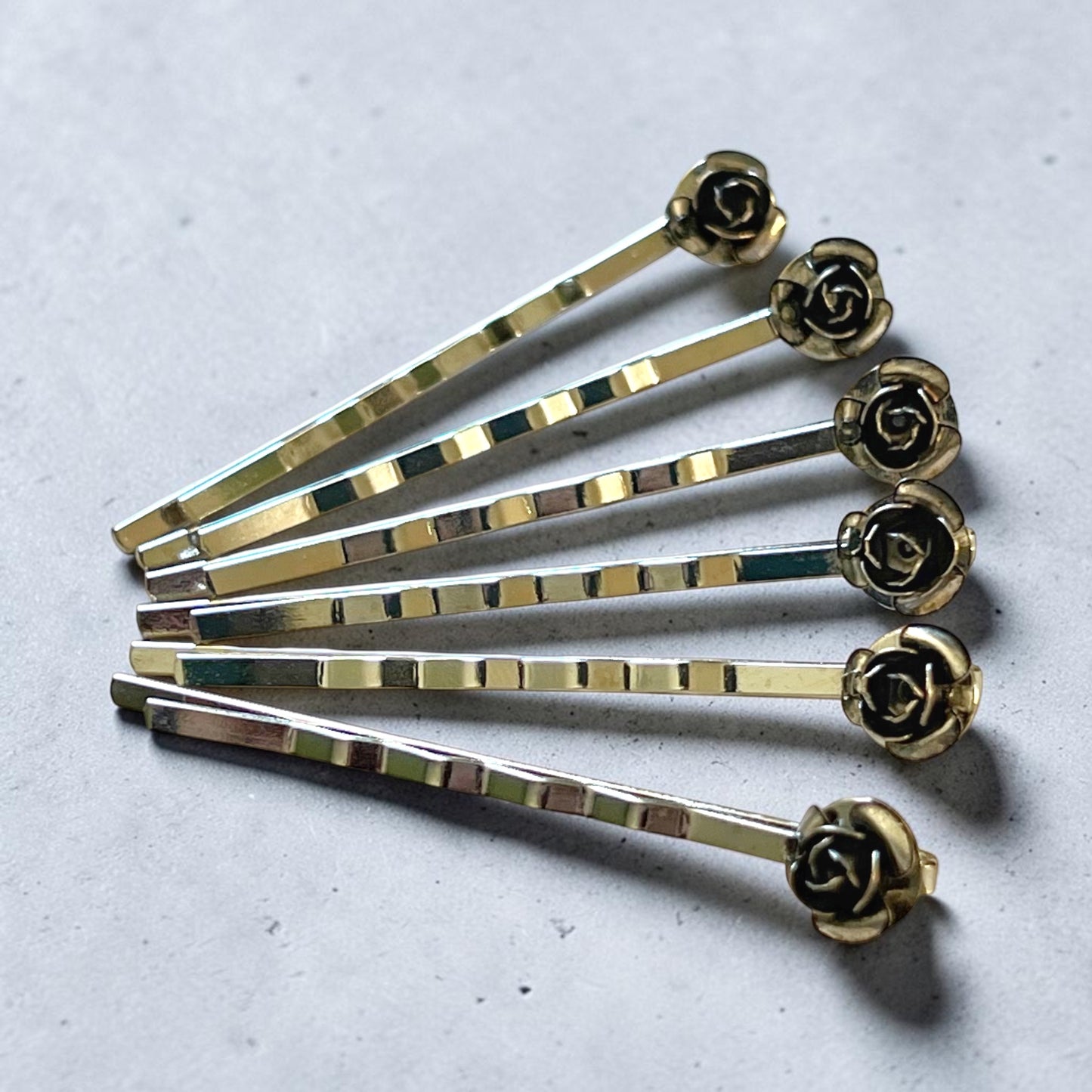 Silver Flower Hair Pins Set of 6 – Western Bridal Bobby Pins