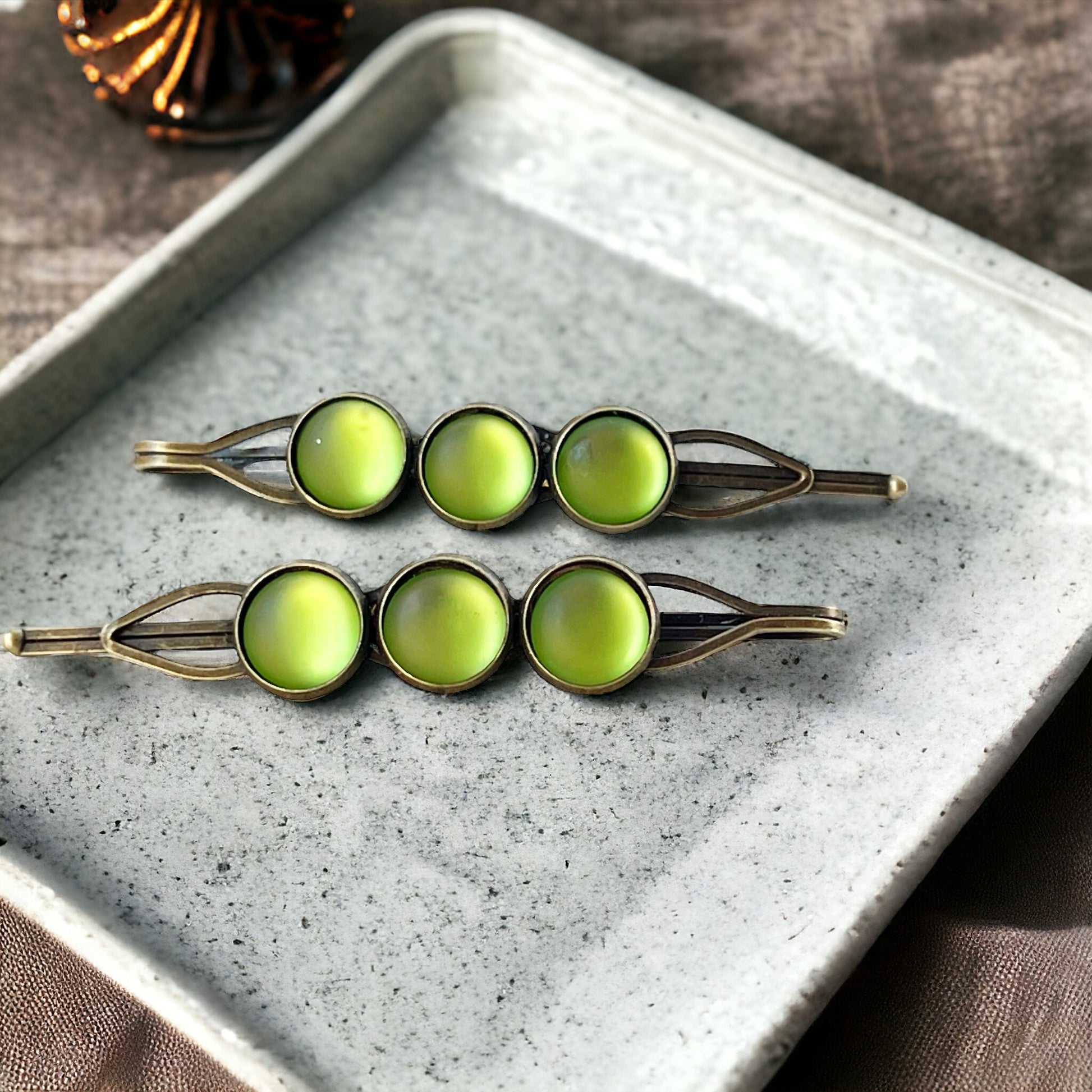 Candy Green Satin Acrylic Hair Pins: Sweet & Vibrant Accessories for Your Hair